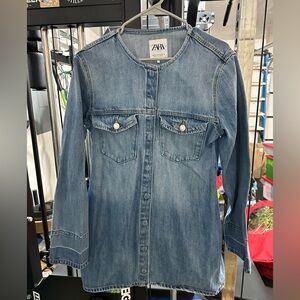 Zara Light Blue Denim Dress